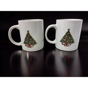 Vintage Sea Gull Fine China Christmas Tree Gold Rim Coffee Cups